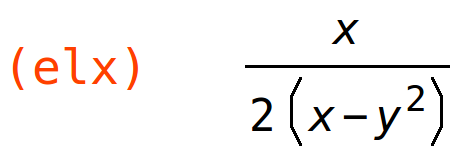 (elx)	x/(2*(x-y^2))